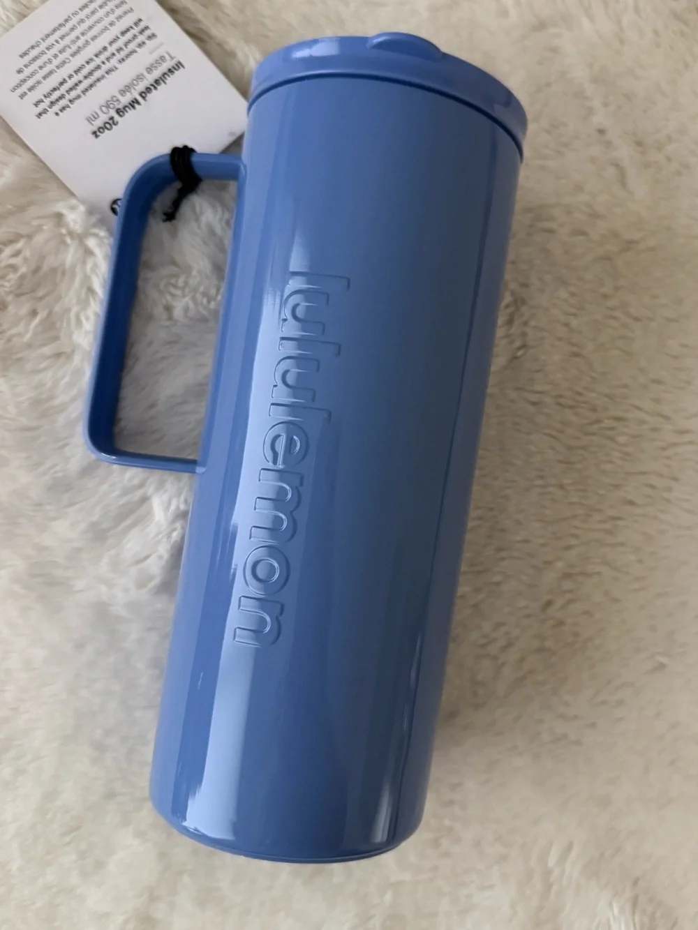 NWT lululemon Insulated Mug 20 oz Shine Hot Cold Flip Top leakproof Prep Blue